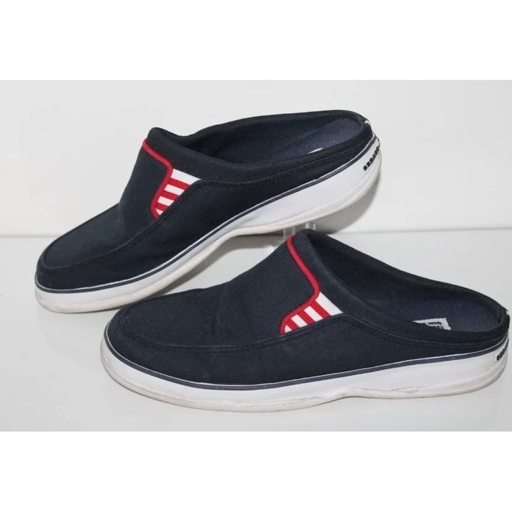 Sebago Docksides Mule Slip-On Shoes Men's 8.5 Navy Red White Casual